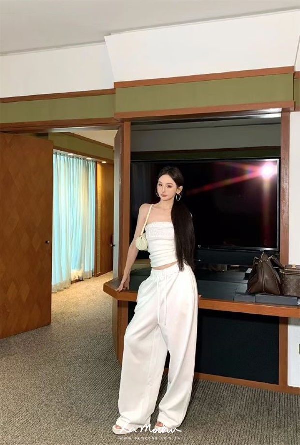 拼接亮片平口背心+棉褲套裝(闆娘清單)